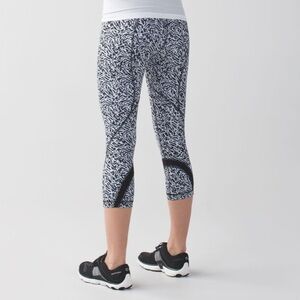 Lululemon Run: Inspire Crop II Leggings Animal Black White